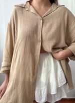 MAXICAMISA NAOMI BEIGE - Imagen 2